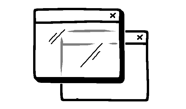Illustration of a transparent window on top of another window