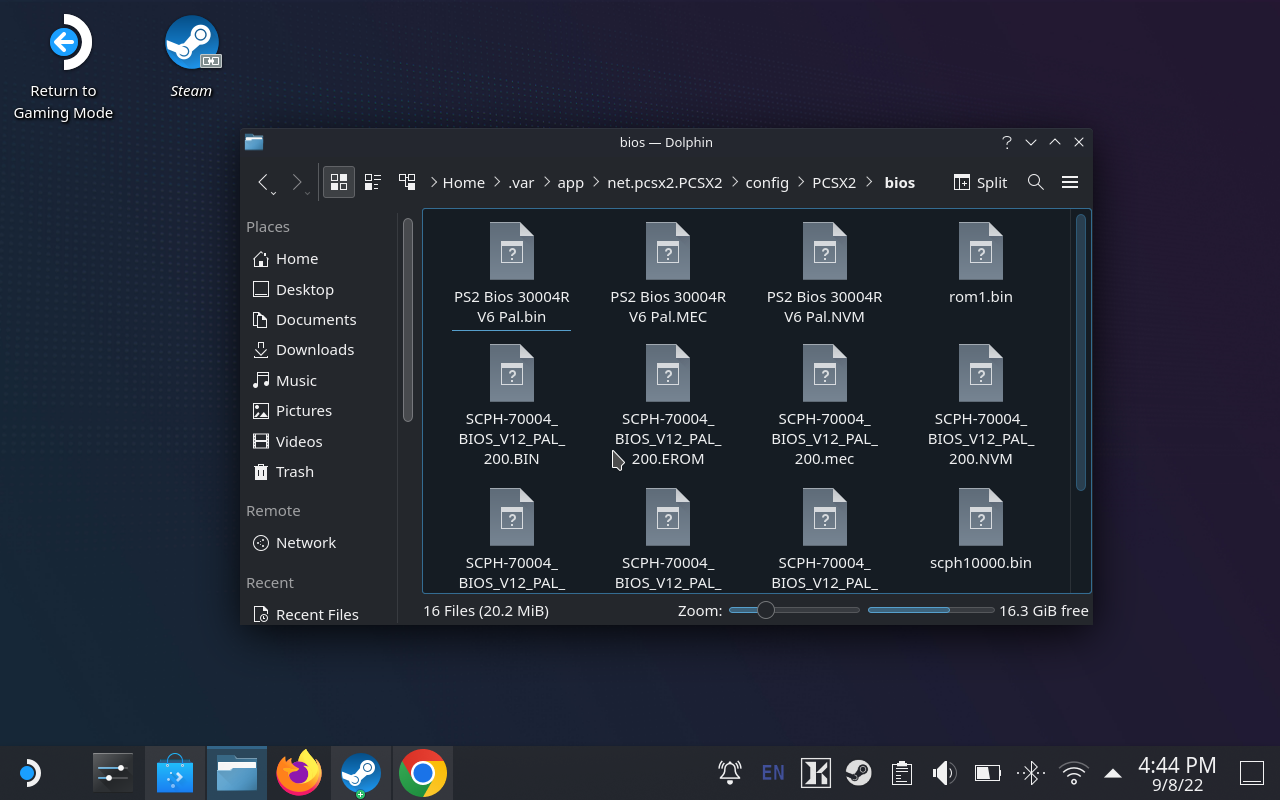 Screenshot of the BIOS files in the folder